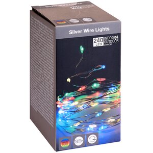 Светодиодная гирлянда Капельки 24 м, 240 разноцветных мини LED ламп, серебряная проволока, контроллер, IP44 Koopman фото 3