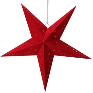 Бумажная звезда с подсветкой Red Velvet 45 см, 10 теплых белых LED, на батарейках Koopman фото 1