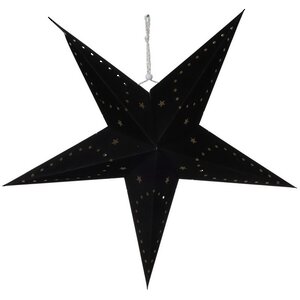 Бумажная звезда с подсветкой Black Velvet 60 см, 10 теплых белых LED, на батарейках Koopman фото 1