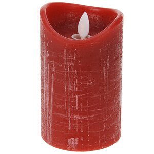 Светильник свеча восковая Живое Пламя 12.5*7.5 см, красная, на батарейках Koopman фото 3