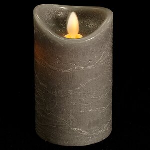 Светильник свеча восковая Живое Пламя 10*7.5 см, серая на батарейках Koopman фото 2