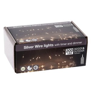 Гирлянда Лучи Росы 10*2 м, 200 теплых белых мини LED ламп, таймер, диммер, контроллер, серебряная проволока, IP44 Koopman фото 6