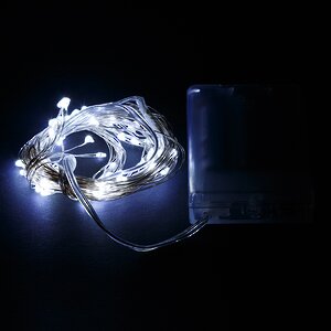 Гирлянда на батарейках Лучи Росы 10*0.8 м, 80 холодных белых мини LED ламп, серебряная проволока, IP20 Koopman фото 2