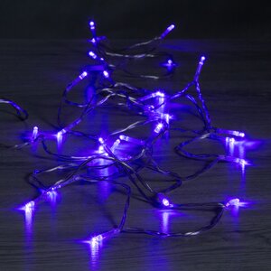 Светодиодная гирлянда Фантазия на батарейках 3 м, 30 фиолетовых LED ламп, прозрачный ПВХ, IP20 Koopman фото 3