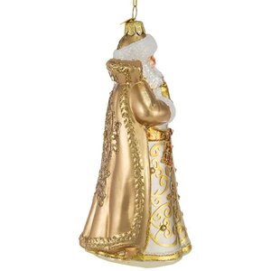 Стеклянная елочная игрушка Санта Клаус - Miracoli Caramello 18 см, подвеска Kurts Adler фото 2