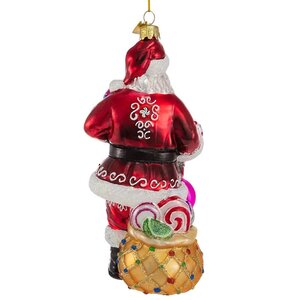 Стеклянная елочная игрушка Санта Клаус -  Presente di Sulmona 18 см, подвеска Kurts Adler фото 3