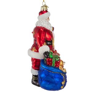 Стеклянная елочная игрушка Санта Клаус - Notte di Natale 18 см, подвеска Kurts Adler фото 2