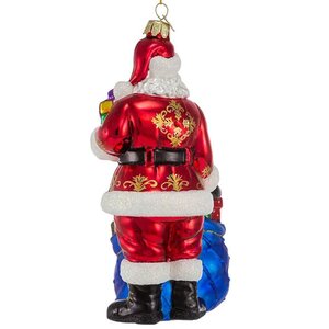 Стеклянная елочная игрушка Санта Клаус - Notte di Natale 18 см, подвеска Kurts Adler фото 3
