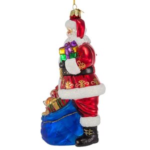 Стеклянная елочная игрушка Санта Клаус - Notte di Natale 18 см, подвеска Kurts Adler фото 4