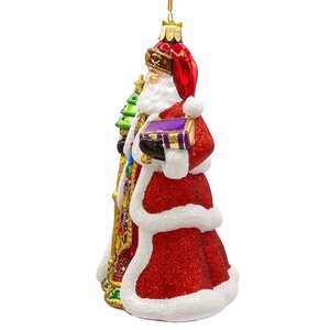 Стеклянная елочная игрушка Санта Клаус - Чудо Фламандского Двора 18 см, подвеска Kurts Adler фото 4