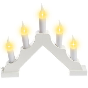 Светильник-горка Норвегия малый 21*17 см белый, 5 теплых белых LED ламп, батарейка Snowhouse фото 2