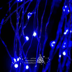 Светодиодная гирлянда на проволоке Роса 100 синих MINILED ламп 10 м, серебряная проволока BEAUTY LED фото 2