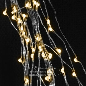 Гирлянда Хвост Роса 25*2.5 м, 700 теплых белых MINILED ламп, серебряная проволока BEAUTY LED фото 3