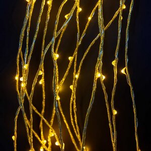 Гирлянда Лучи Росы 15*1.5 м, 200 желтых MINILED ламп, проволока - цветной шнур BEAUTY LED фото 2