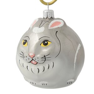 Стеклянный елочный шар Кролик Кельвин - Новогодний талисман 7 см Фабрика Елочка фото 1