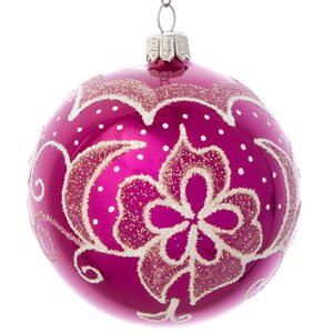 Стеклянный елочный шар Диадема 8 см розовый Фабрика Елочка фото 1