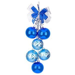 Елочное украшение Гирлянда Аквамарин 35 см синяя, стекло Фабрика Елочка фото 1