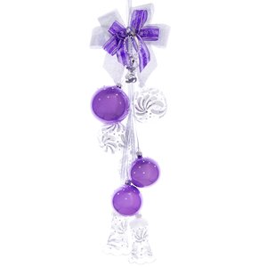 Стеклянное елочное украшение Гирлянда Мария 50 см фиолетовая Фабрика Елочка фото 1