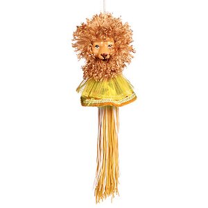 Елочная игрушка Лев - Царь Зверей - с Кисточкой 24 см в золотой накидке, подвеска Goodwill фото 1
