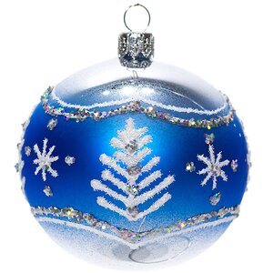 Стеклянный елочный шар Холодок 7 см синий Фабрика Елочка фото 1