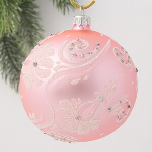 Стеклянный елочный шар Гармония 9 см розовый Фабрика Елочка фото 1