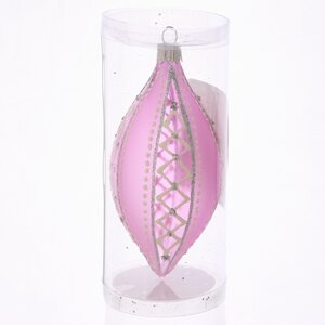 Стеклянная елочная игрушка Кружевница 13 см розовая, подвеска Фабрика Елочка фото 2