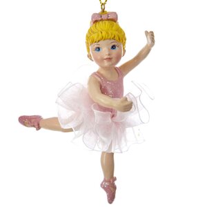 Ёлочная игрушка Балерина Валери в нежно-розовом платье 10 см, подвеска Kurts Adler фото 1