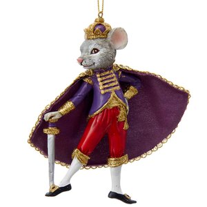 Елочная игрушка Мышиный Король 13 см в фиолетовой мантии, подвеска Kurts Adler фото 1