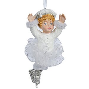 Елочное украшение Малышка Фигуристка игривая 9 см, подвеска Kurts Adler фото 1