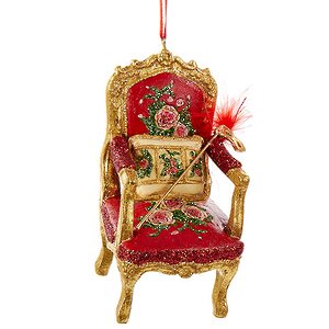 Елочная игрушка Венецианское красное кресло с розами 11 см, подвеска Kurts Adler фото 1
