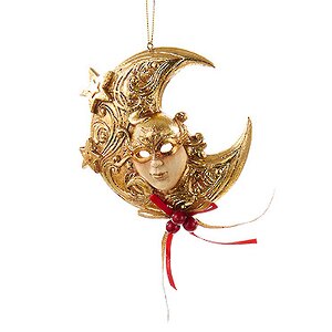 Елочная игрушка Венецианская маска - Луна 11 см, подвеска Kurts Adler фото 1