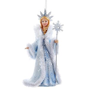 Елочная игрушка Снежная Королева в кокошнике 14 см, подвеска Kurts Adler фото 1