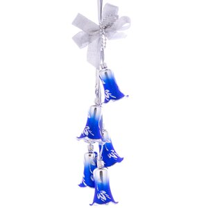 Стеклянное елочное украшение Гирлянда Лаванда 28 см синяя Фабрика Елочка фото 1
