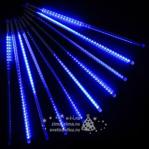 Светодиодная гирлянда Тающие Сосульки 10*0.5 м, 720 синих LED ламп, черный ПВХ, 10 м, 12V, IP44 BEAUTY LED фото 1