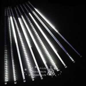 Светодиодная гирлянда Тающие Сосульки 10*0.8 м, 840 холодных белых LED ламп, черный ПВХ, 10 м, IP44 BEAUTY LED фото 1