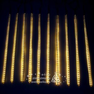 Светодиодная гирлянда Тающие Сосульки 5*1 м, 480 теплых белых LED ламп, черный ПВХ, 5 м, IP44 BEAUTY LED фото 4