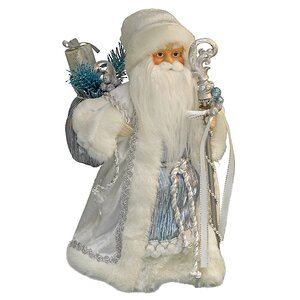 Дед Мороз бело-серебряный 30 см Holiday Classics фото 2