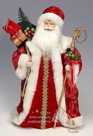 Дед Мороз красный с мешком, 49см
