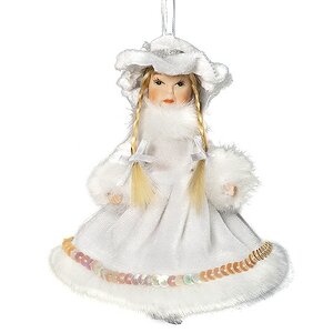 Снегурочка в шляпке и белом платье, 15 см Holiday Classics фото 1