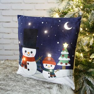 Новогодняя подушка с лампочками Snowy Friends 45*45 см, на батарейках Peha фото 1