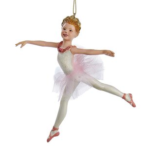 Елочное украшение Балерина в бело-розовом - Арабеск 14 см, подвеска Kurts Adler фото 1