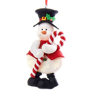 Елочная игрушка Снеговик с Посохом - Рождественская Компания 13 см, подвеска Kurts Adler фото 1
