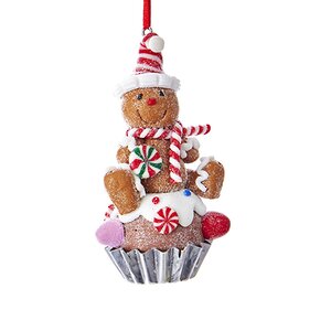 Елочная игрушка Пряничный человечек - Christmas Cupcake 9 см, подвеска Kurts Adler фото 1