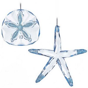 Набор елочных игрушек Кристальные Воды Атлантики 8 см, 2 шт, подвеска Kurts Adler фото 1