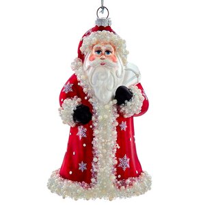 Стеклянная елочная игрушка Дед Мороз - Гость из Сказки 17 см, подвеска Kurts Adler фото 1