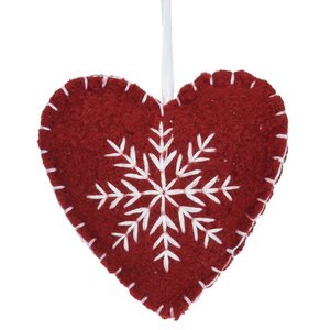 Елочная игрушка Сканди Рождество: Сердце 10 см, красная, подвеска Koopman фото 1