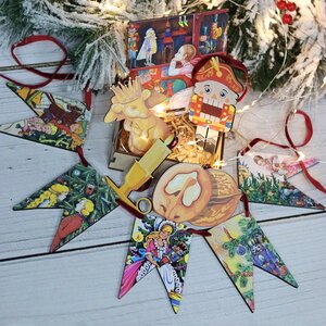 Набор елочных игрушек Vintage Christmas: Щелкунчик 5-10 см, 9 шт, подвеска МанузинЪ фото 1