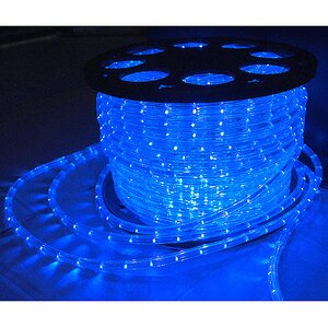 Дюралайт светодиодный трехжильный 11 мм, 100 м, 2400 синих LED ламп, IP44 Торг Хаус фото 1