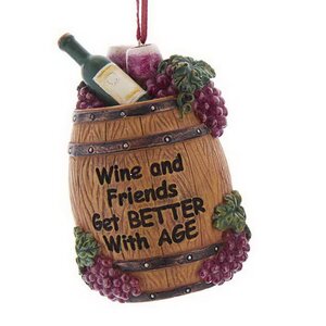 Елочная игрушка Винный Бочонок - Wine and Friends 8 см, подвеска Kurts Adler фото 1