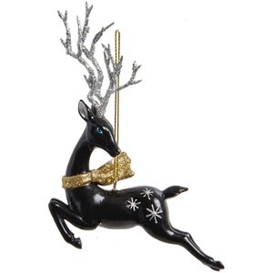 Елочная игрушка Олень Свен из королевства Драккария 15 см черный, подвеска Kurts Adler фото 1